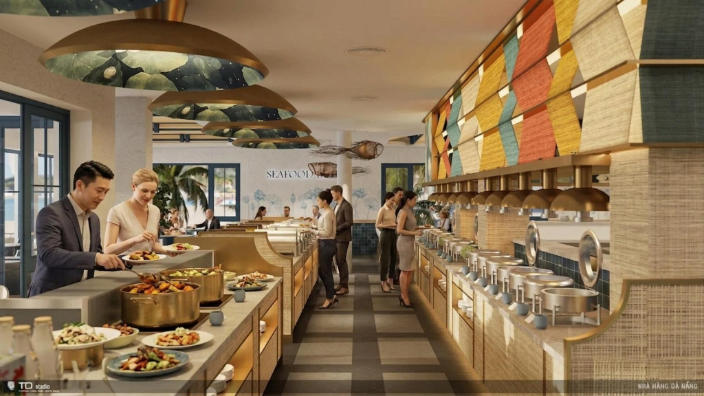 峴港 4Seas 海鮮自助餐食物區