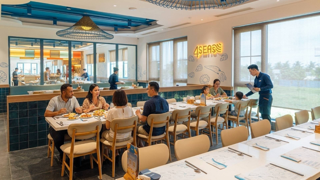 峴港 4Seas 海鮮自助餐座位區