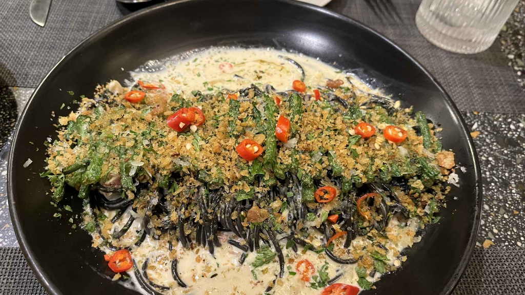 奶香野菇墨魚義大利麵